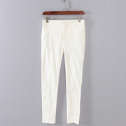 品牌系列 春秋款女装库存折扣白色低腰紧身裤F1473D