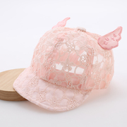 婴儿帽子夏季薄款女宝宝鸭舌帽，防晒太阳透气蕾丝，夏天幼儿遮阳凉帽