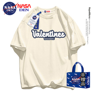 NASA联名美式复古重磅纯棉短袖T恤女夏季宽松休闲百搭五分袖