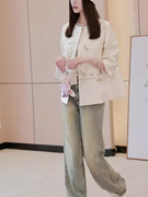 新中式女装国风白色减龄外套2024早春季高级感小个子唐装盘扣上衣