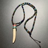 尼泊尔印度牙形老琉璃珠项链随身吊坠女毛衣链古珠手链搭配古玩