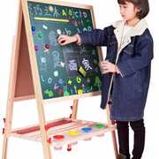 儿童木制升降实木画板磁性双面，可画架支架式小黑板写字板l