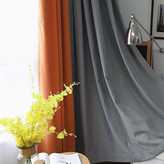 现代简约北欧新中式日式风客厅窗帘卧室高档磨毛棉麻定制细棉