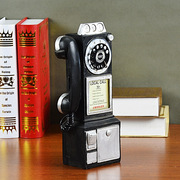 欧式复古电话机模型桌面摆件树脂工艺品橱窗摄影装饰道具家居饰品