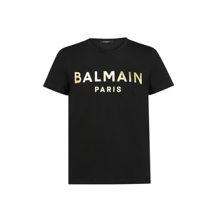 balmain巴尔曼男女同款23春夏经典，休闲金字母(金字母)logo棉质短袖t恤