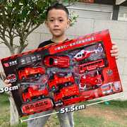 益智大号消防车工程车玩具套装，惯性儿童男女孩，回力小汽车模型
