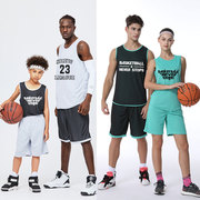 单层双面穿篮球服训练服套装男女儿童球服比赛运动服定制印字大码