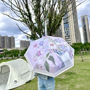 全自动折叠雨伞女复古油画，晴雨两用超轻小遮阳太阳伞防晒防紫外线