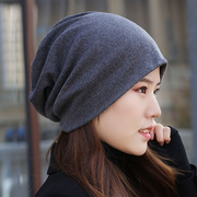 韩版包头帽男女纯色酷头巾帽春秋天情侣时尚堆堆，帽空调帽光头帽潮