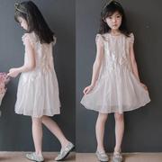 女童夏装白色连衣裙2023夏季儿童洋气薄款背心裙子女孩