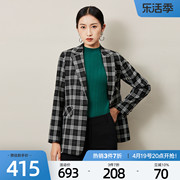 歌蒂诗时尚气质，黑白格子条纹女西服，减龄外套3b36w1940