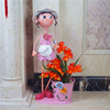 创意铁皮娃娃落地插花桶家用阳台园艺装饰花盆咖啡厅花店摆件