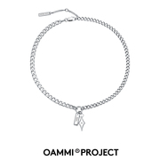 oammi原创设计芒星吊坠，拼接项链男颈链钛钢，简约短款饰品情侣送礼