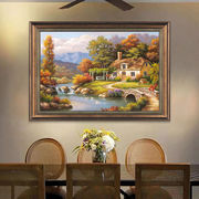 美式玄关装饰画餐厅挂画饭厅，复古风景壁画，卧室客厅背景墙欧式油画