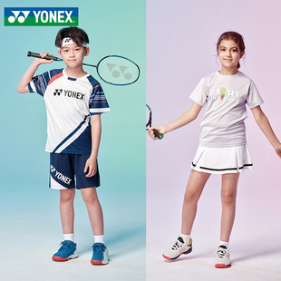 yonex尤尼克斯儿童，运动短袖训练服速干服羽毛球，服男女t恤短裤