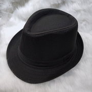 秋冬黑色礼帽街舞爵士帽子男潮英伦风加厚女迈克杰克绅士帽儿童帽