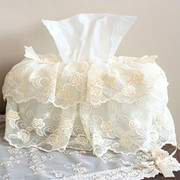 韩国进口韩式蕾纸巾盒套长方形抽纸巾罩车用装饰纸巾盒餐巾卷纸套