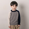 爱斯可瑞儿童毛衣男童男孩，100%羊毛衫中大童套头，秋冬款韩版打底衫