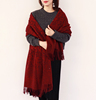 重磅羊绒羊毛混纺出口意大利红色，豹纹经典复古围巾秋冬女大披肩