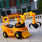 儿童电动挖掘机小孩玩具，车工程车可坐可骑滑行脚踏挖土机