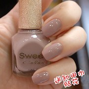 sweetcolor韩国环保指甲油，持久烟灰色奶咖色指甲油，防水秋冬