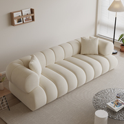 奶油风沙发猫爪布现代(布现代)简约小户型客厅沙发组合北欧科技绒布艺沙发