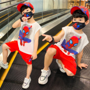 男童夏装套装2021网红儿童装，短袖时髦蜘蛛侠洋气，帅气夏季潮酷