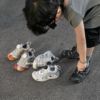 2023秋童鞋儿童户外运动鞋女童旋转扣软底登山鞋跑步鞋老爹鞋