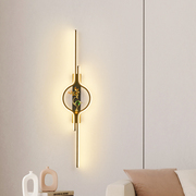 极简现代免布线壁灯创意长条客厅背景壁灯卧室走廊床头充电款壁灯