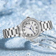 手表女腕表时尚镶钻轻奢女士，手表气球款，烤蓝针防水气质石英表女表