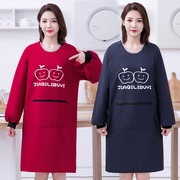 长袖围裙女家用厨房做饭防水防油餐饮工作服2023网红冬季罩衣