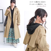 日本海外直邮2023秋季女装常规双排扣休闲时尚通勤风衣外套