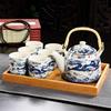 花茶壶古典特色耐高温搪瓷喝茶成套茶楼茶具套装家用客厅简约
