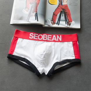 seobean希宾男士平角内裤，棉质低腰性感双层囊袋，u凸显大时尚潮款