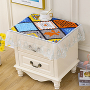 床头柜现代万能蕾丝简约北欧多用巾欧式茶几桌布床头柜罩盖巾盖布