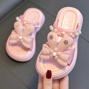 女童儿童拖鞋时尚韩版卡通，可爱公主夏季凉鞋，小童宝宝浴室室内外穿