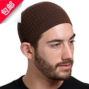 帽子套头针织帽男女波浪提花毛线包头帽 knitted hat men's  cap