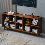 实木日式书柜落地矮书架，家用置物架简易书柜收纳柜卧室电视柜