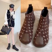马丁靴女2022百搭平底韩版炸街，小短靴软底机车靴秋冬棉靴
