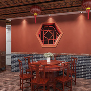 复古中式墙纸古典红墙青砖背景，火锅饭店墙布壁纸餐厅包厢背景壁画