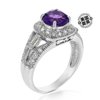 virjewels0.85克拉紫色紫水晶，戒指.925纯银配铑圆形7毫米