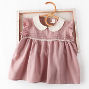 女童娃娃领上衣，夏季2023洋气儿童装宝宝棉麻，衬衫女孩飞袖小衫