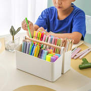 网红桶桌面马克笔收纳盒大容量，笔筒书儿童，画笔水彩笔铅笔文具桶笔