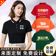 工作服定制t恤polo衫水果店，生鲜超市员工衣服装短袖订做印字logo