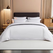 五星级宾馆酒店床上用品布草纯白色床单被套四件套被芯枕芯全套装