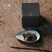 日式方盒茶叶罐粗陶大小号，非密封罐普洱醒茶罐，存储罐家用陶瓷茶罐