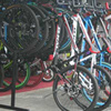 华夏牌钢制插入式山地自行车大型整排展示架10辆车店专用展架