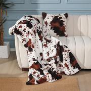 北欧动物奶牛纹豹纹ins风加厚大盖毯子办公室空调午休毯沙发毛毯