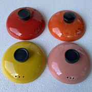 彩色陶瓷砂锅盖子配件，橙黄粉色橘红色汤锅，炖锅盖子电炖药壶汤盖