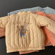 童装加绒棉袄外套洋气冬装夹克，女童男童加厚保暖棉服宝宝棉衣